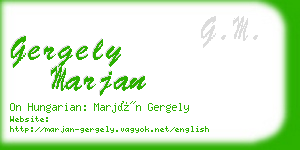 gergely marjan business card